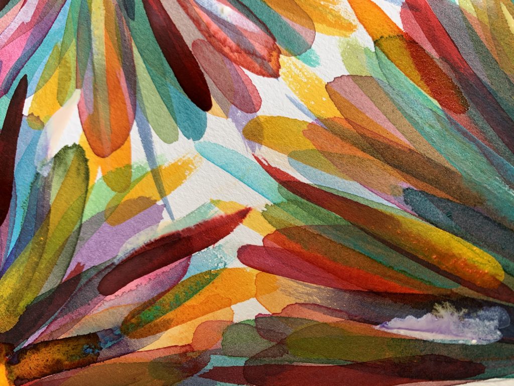 Ilustración original detalle pétalos de flores