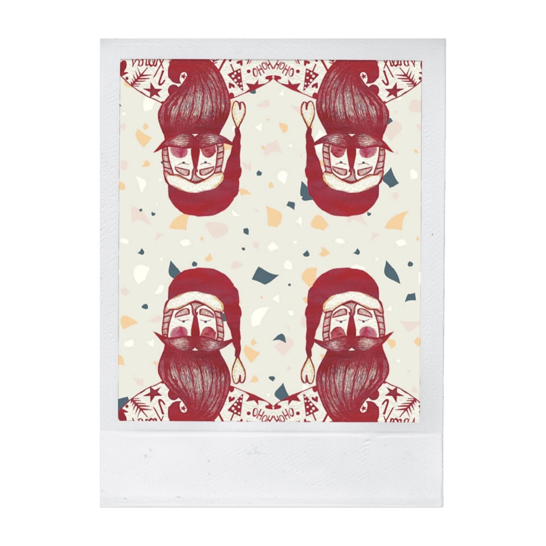 Tarjeta ilustración papa noel 2.0 hipster acuarela