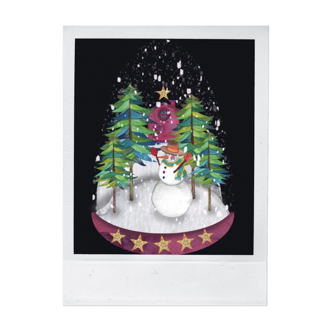 Tarjeta con un diseño propio, pintada a mano y reproducida posteriormente.