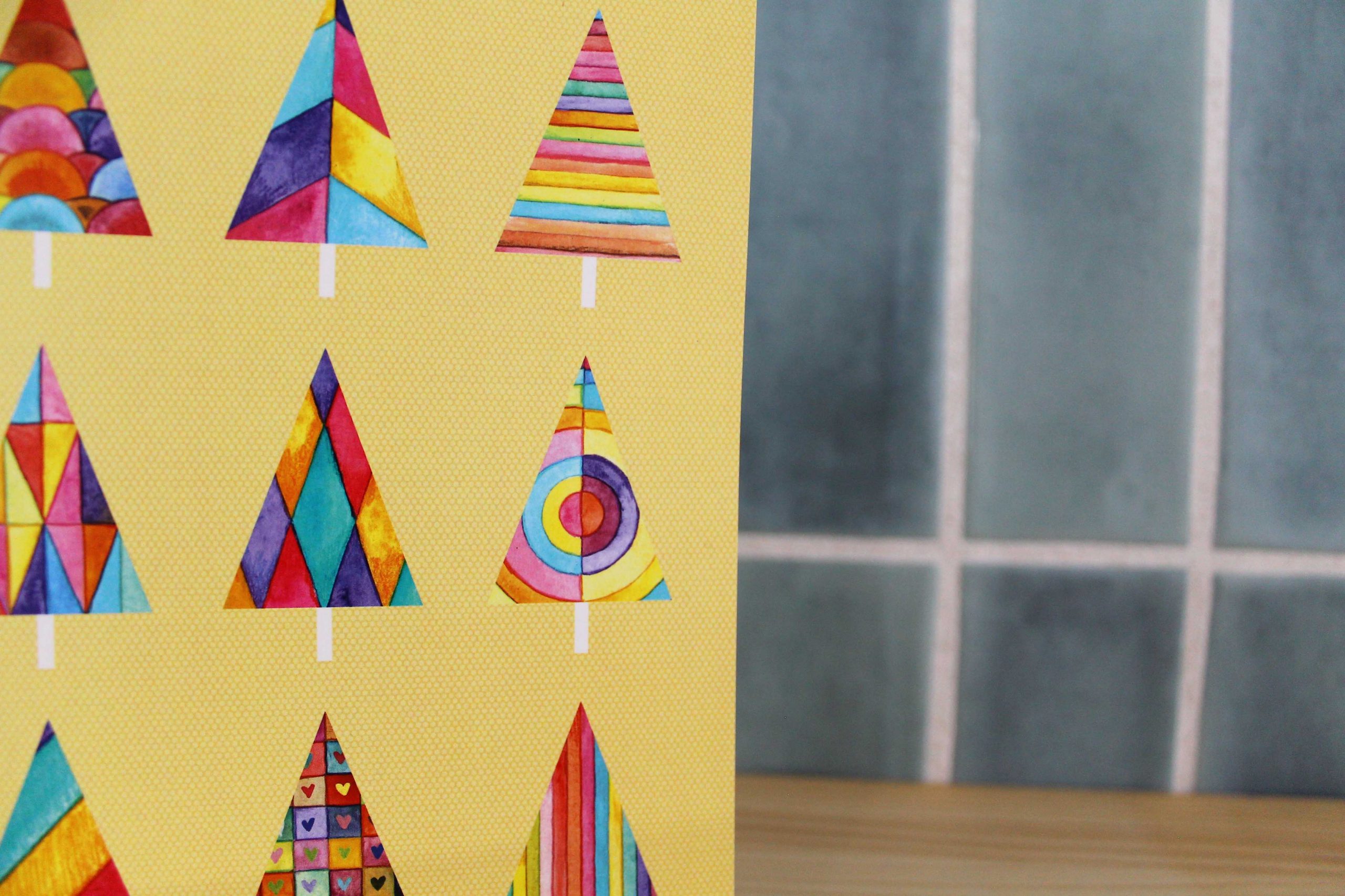 Christmas Card Watercolor Trees 5.6 - Image 2