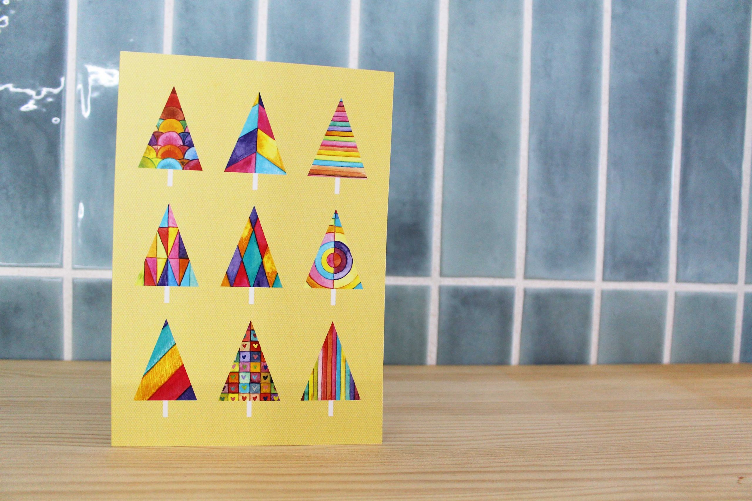 Christmas Card Watercolor Trees 5.6 - Image 5