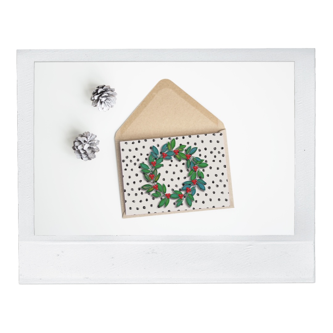 Ilustración de una corona de Navidad