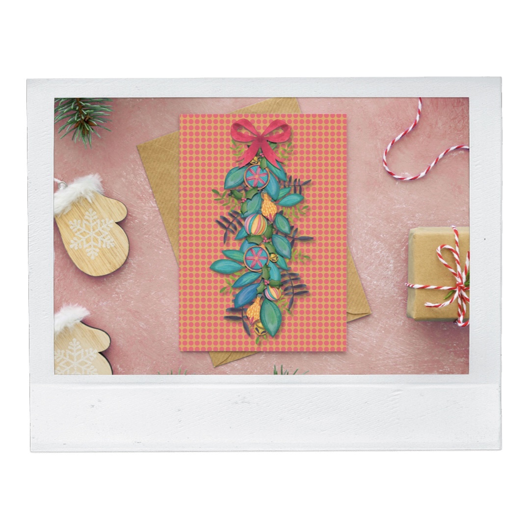 Guirnalda de adornos naranjas