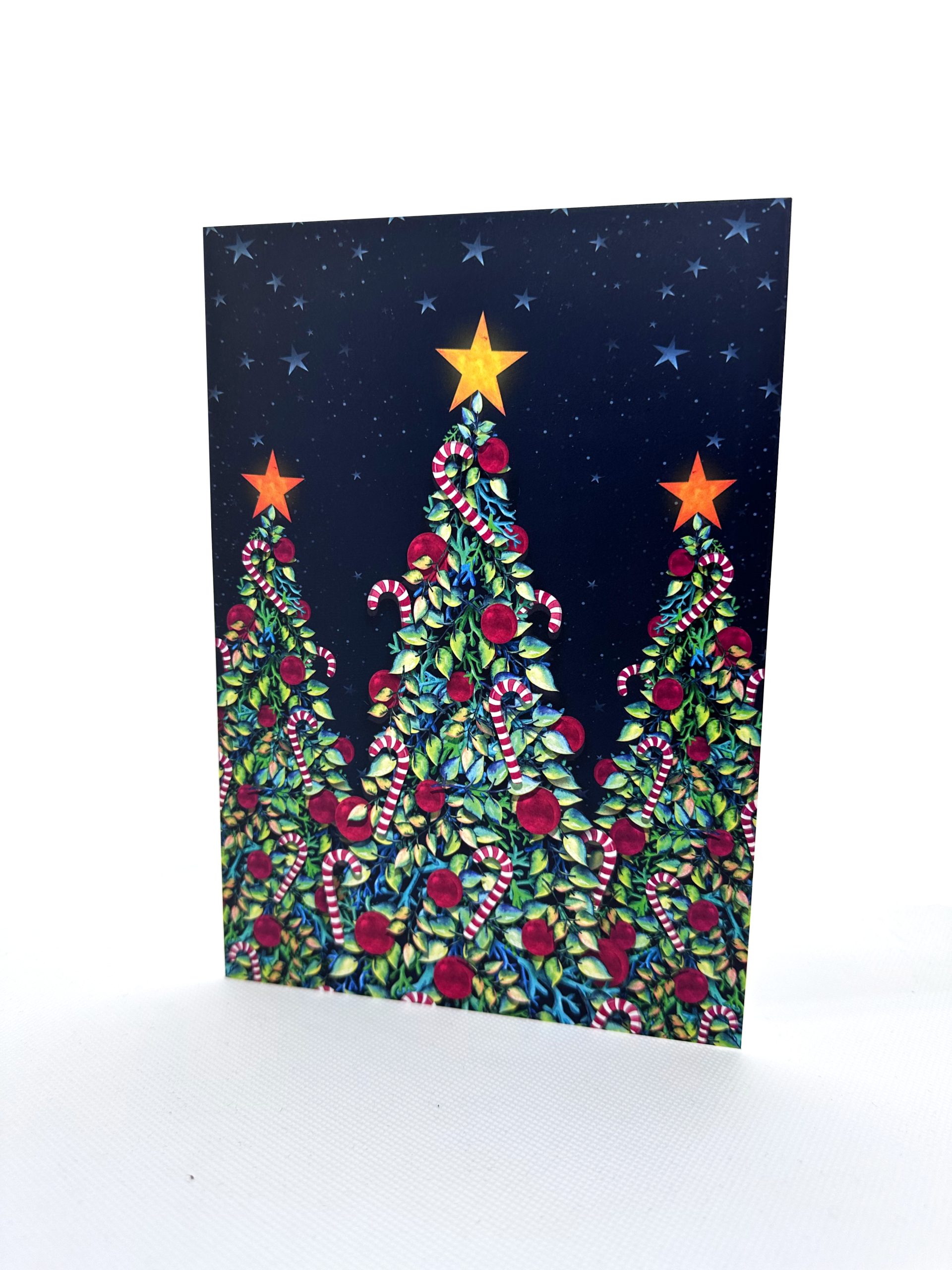 3 arboles de navidad, acuarela