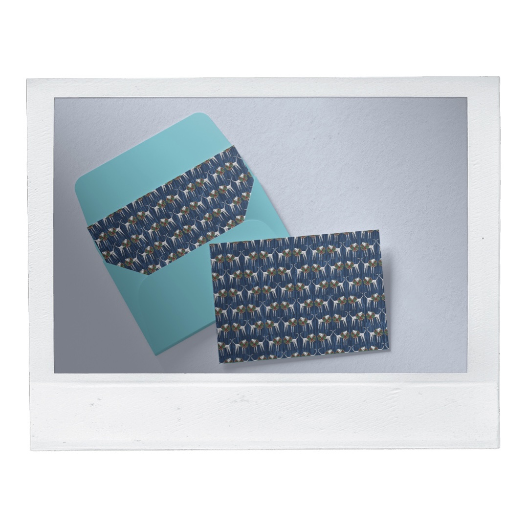 Tarjeta dalmata perros navidad